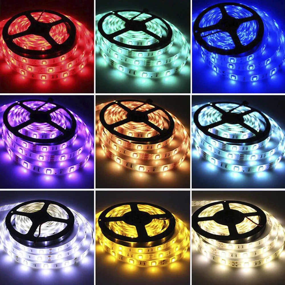 5 м 10 300 светодиодов ленточный светильник RGB IP65 SMD 5050 DC12V rgb диод гибкая лента IR Contoller