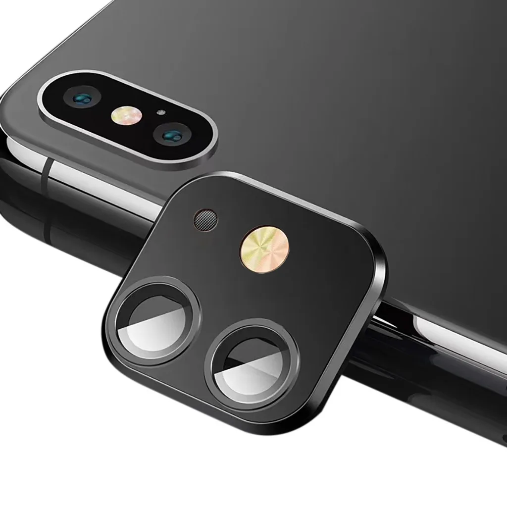 Задняя Защитная пленка для объектива камеры для iPhone 8 XR выглядит как телефон 11 поддельная наклейка для камеры изменение секунд для iPhone 11 - Цвет: BK