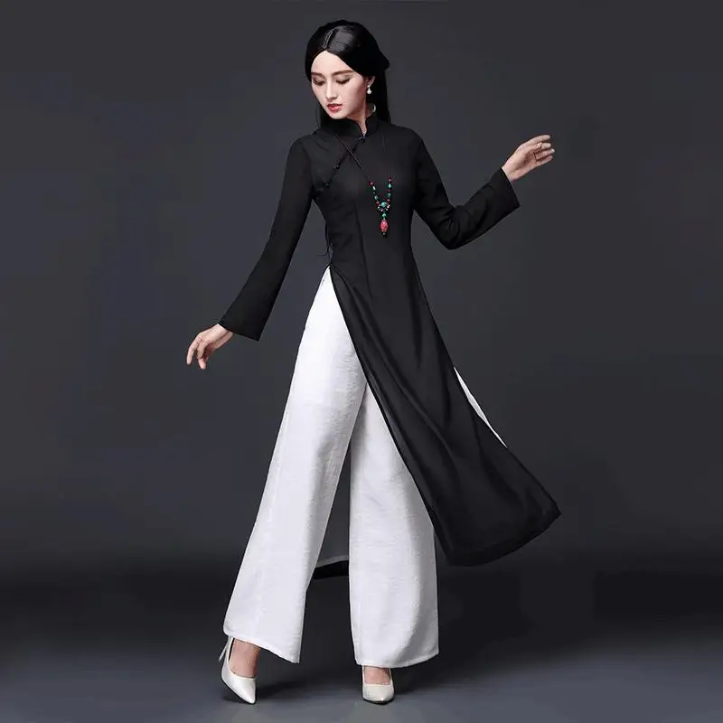 color8 Вьетнамское традиционное китайское платье aodai китайское платье Ципао длинное китайское платье Чонсам китайское современное чонсам - Цвет: color8