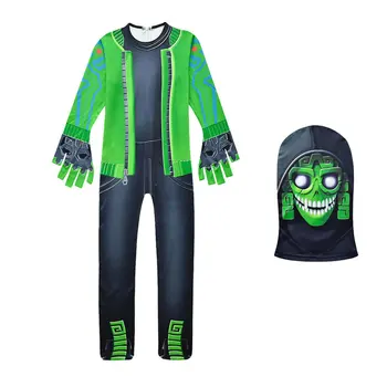 

Halloween Costume For Teen Boy Girl Romper Cloth Fashion Kid 3D Print Mask Jumpsuit Cosplay Set Children Playsuit Bodysuit 8 12T