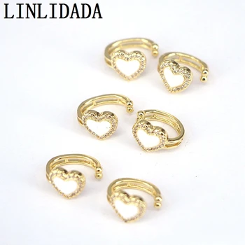 

10Pairs Micro Pave CZ Enamel Heart shape Ear Cuff,Cartilage Cuff,Simple Ear Cuff no Piercing