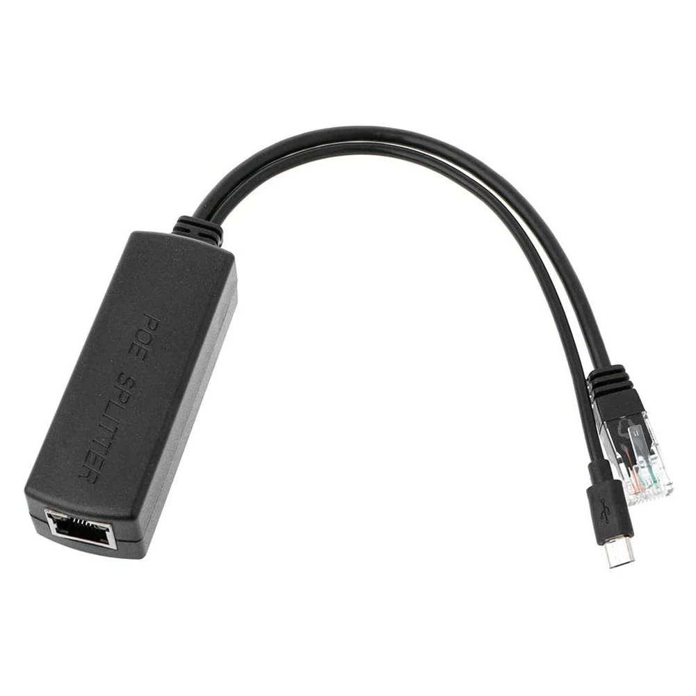 Divisor ligero de liberación rápida, RJ45 POE, alimentación Ethernet más de 48V a 5V, Micro USB 2.5KV portátil para Raspberry Pi
