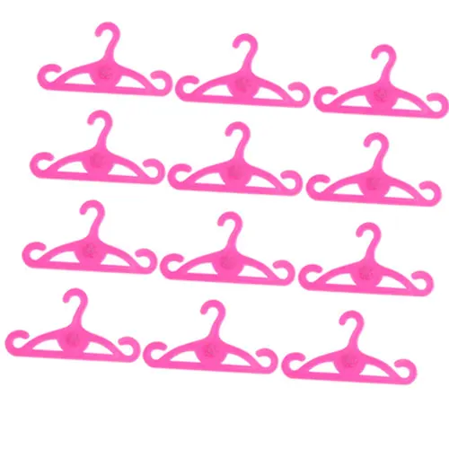 MagiDeal Fashion 1.89 Inch 12Pcs/Pack Doll Clothes Hangers Accessories Pink for Dollhouse Dolls KIds Toys