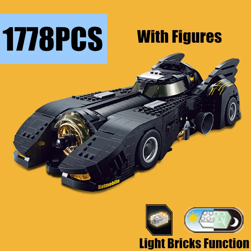 Фильм Бэтмен UCS Бэтмобиль MOC-1989 автомобилей техника Бэтмобиль строительный блок лампы кирпичи детская игрушка-подарок