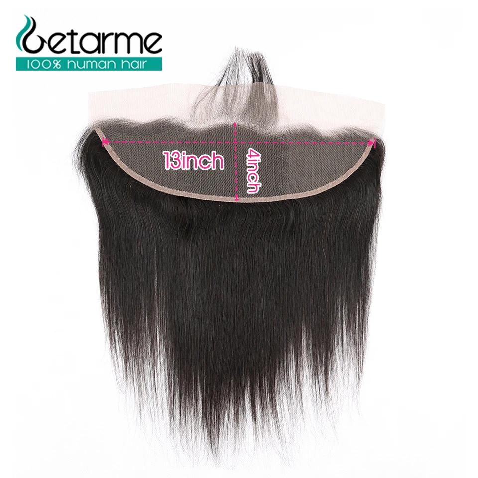 Getarme Brazilian Remy Hair Straight 13x4Lace Frontal with Baby Hair Ear to Ear Lace Frontal Closure 100% Human Hair Extensions