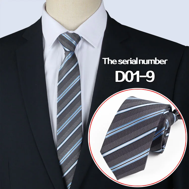 Мужские 6см обтягивающие галстуки на молнии модные деловые повседневные серии ленивый галстук черные галстуки для мужчин полосатый галстук одноцветные Галстуки - Цвет: D01-9
