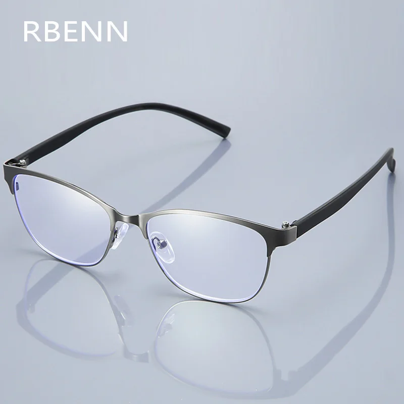 RBENN Reading Glasses Retro Metal Cat Eye Women Blue Light Blocking Presbyopia Eyeglasses Diopter +1.0 1.5 2.0 2.5 3.0 3.5