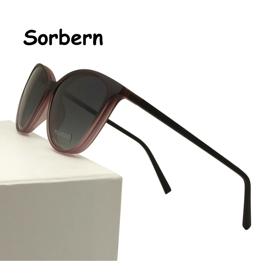 

TR90 Magnetic Eyeglasses Frame Women Cat Eye Spectacle Frame With Polarized Clip On Sunglasses Clip Shades Uv400 for Female