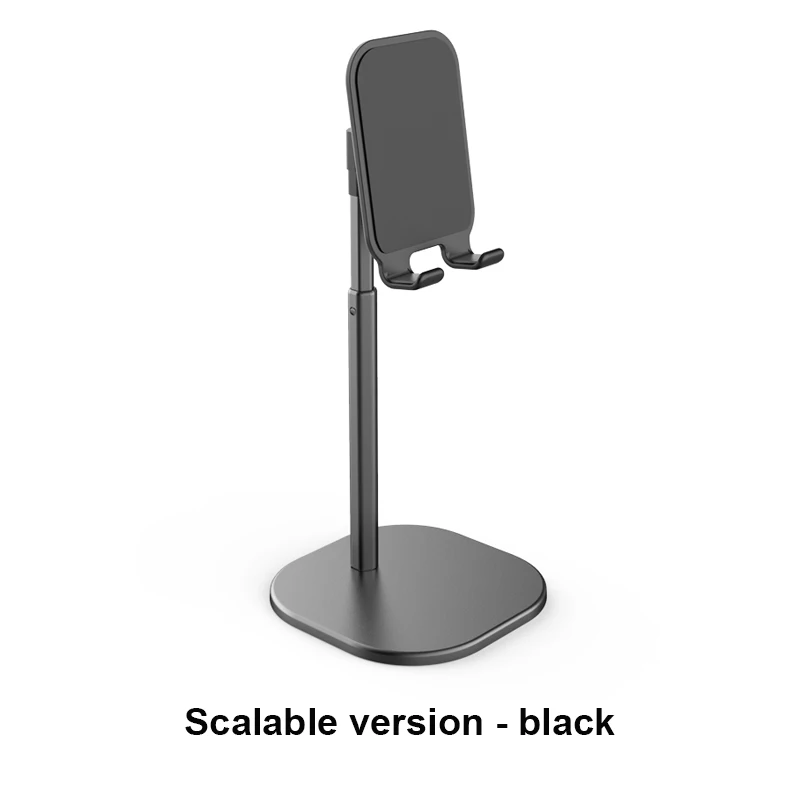 Scalable black MMobile телефон стенд держатель для iPhone iPad Air смартфон металлический стол настольный телефон держатель для samsung Xiaomi huawei планшет - Цвет: Scalable black