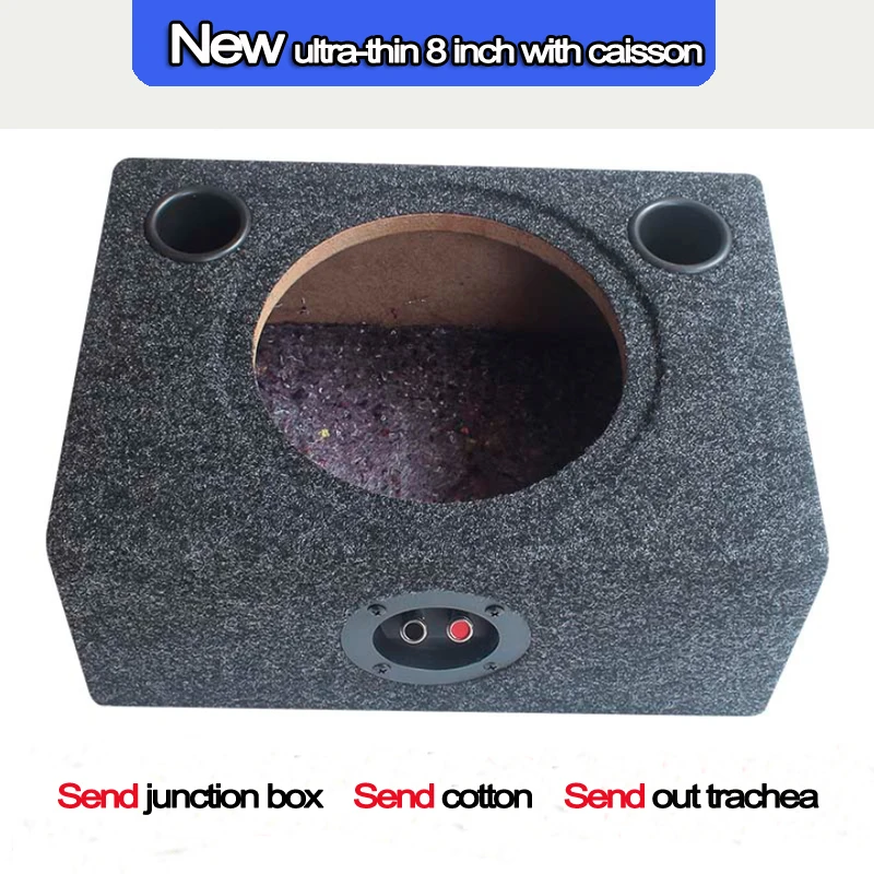 1 Set 400watts 8-Inch 4 ohm New Ultra-thin Passive Speaker Subwoofer Wooden Box Square MDF Felt Car Modified Junction Box