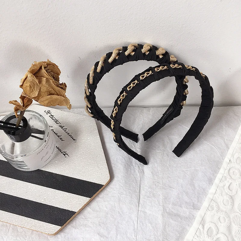

Ободок для волос Плетеный женский, элегантный обруч из шелка и атласа, аксессуар на голову