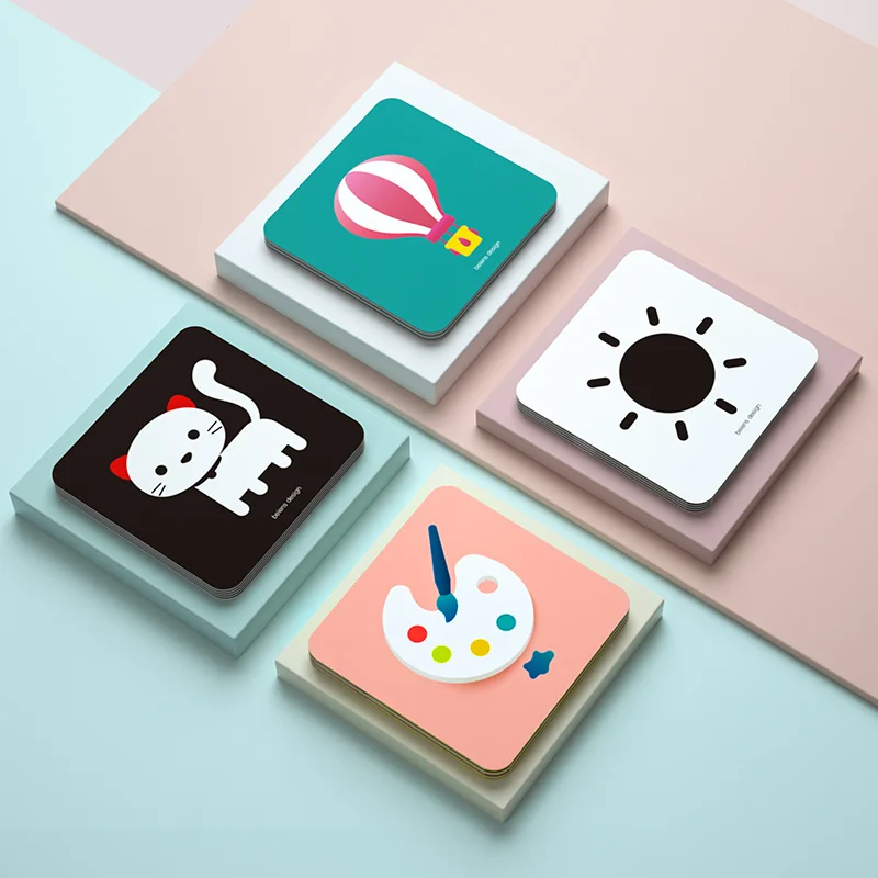 

Toddler Early Educational Cognize Card Baby Kids Toys Visually Inspired Flashcard Pocket Learning Black white 0-3 Months 1 Year