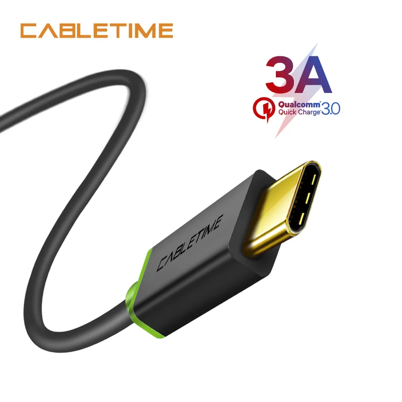 Кабель CABLETIME USB Type c 3A кабель для быстрой зарядки и передачи данных Samsung Galaxy S10/S9 Note 9