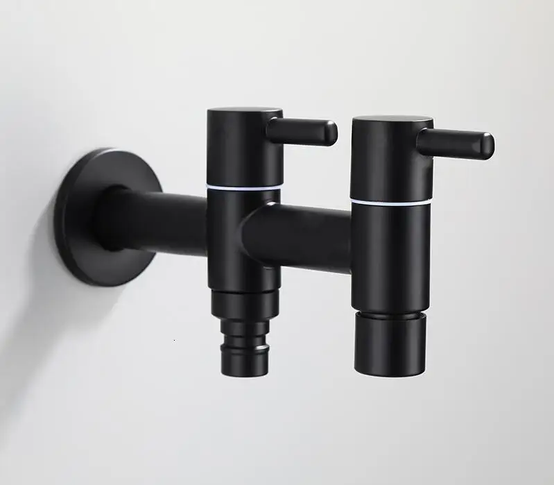 style5 Кран для мытья из нержавеющей стали, кран для ванной комнаты, только холодный черный садовый смеситель, открытый кран - Цвет: style5