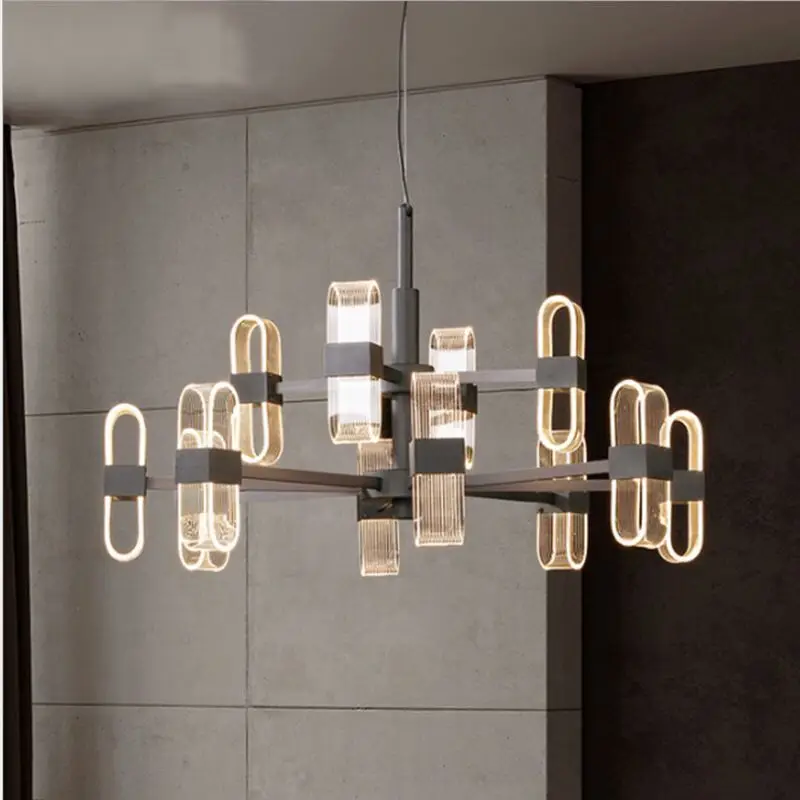 

Nordic Modern Design Led Chandelier Light Lamp for Loft Living Room Dining Room Loft Hall NEW Black Candlestick 110V 220V