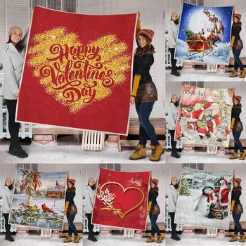

Copy T Christmas Soft Reversible Flannel Sherpa Blanket Throw for Sofa Couch Bed