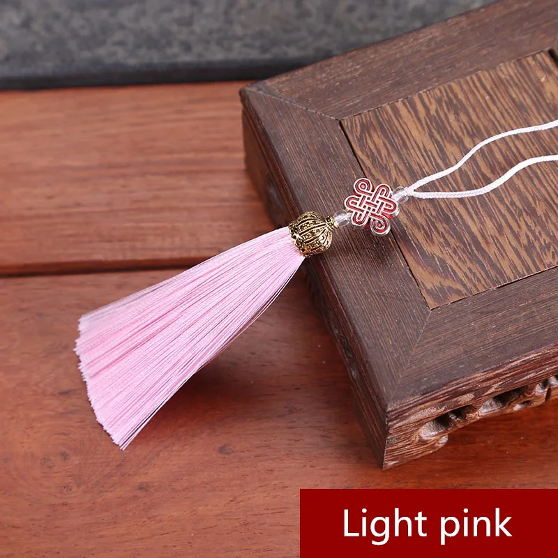 5 шт. металлические кепки бахрома отделка закладки шелковые кисточки DIY шторы сумка для одежды ремесло принадлежности классический стиль кисточкой Кулон 17 см - Цвет: Light pink