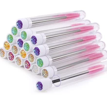 

10pcs Pink Eyelashes Brushes Reusable Eyebrow Brush for Eyelash Extension Crystal Eyelash Brush Mascara Tube Make Up Hot Sales