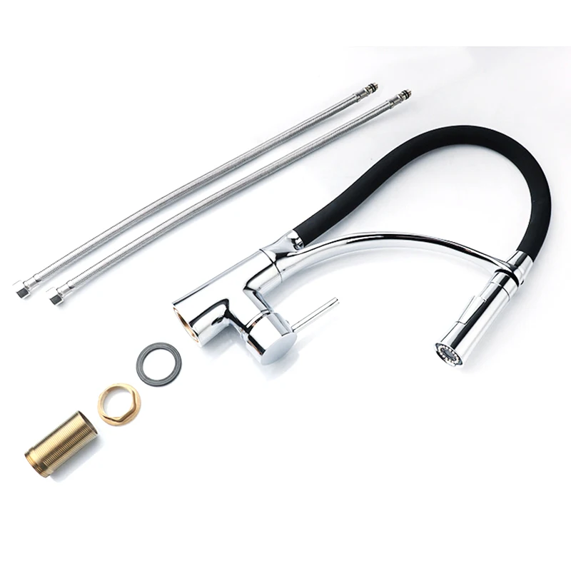  Quality Kitchen TapPull Down Sprayer Kitchen Basin Sink Mixer Tap 360 Degree Rotating Spout Hot and - 4000580538539