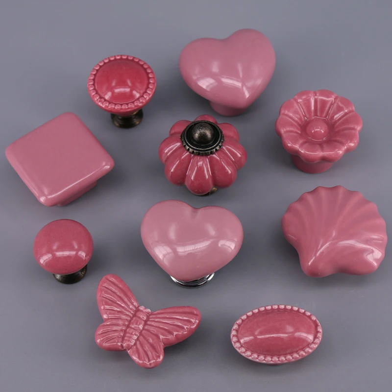 1x Ceramic Drawer Handles Children Door Handle Cute Cabinet Knobs