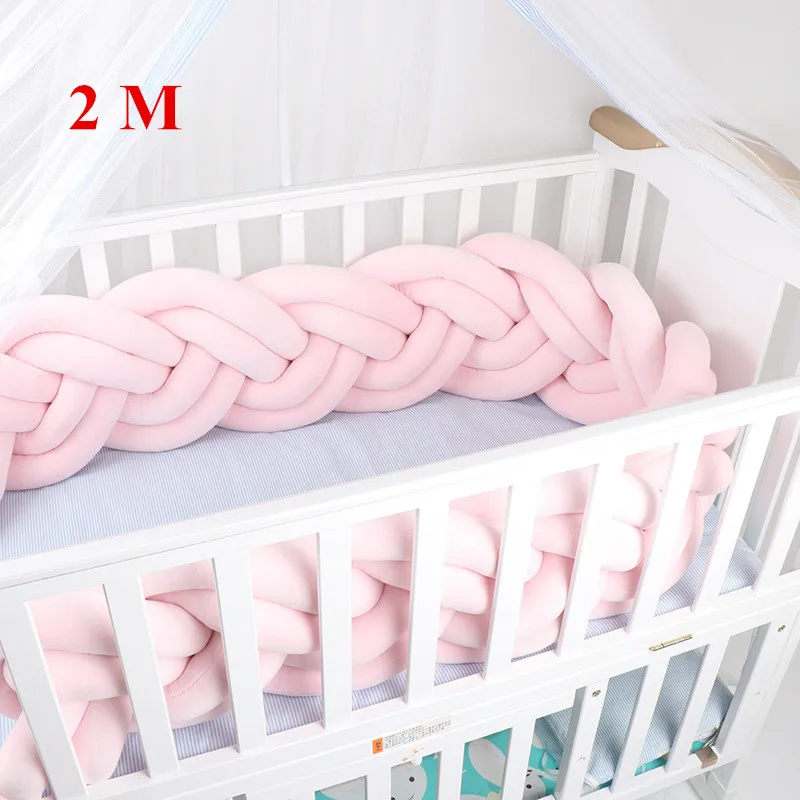 baby bumper Pink 2M Детская кровать бампер в детская кроватка бампер детская кровать Тур де ЛИТ Tresse Bebe бортики для кроватки в кроватку детская кроватка бампер 3 6 9 12 16 м - Цвет: baby bumper Pink 2M