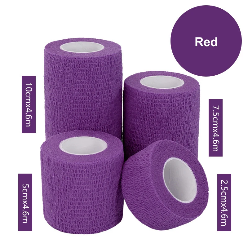 1 rolls purple 1 шт., водонепроницаемая медицинская терапия, самоклеющаяся повязка, мышечная лента, повязка на палец, для суставов, набор первой помощи, ПЭТ, эластичная повязка, 2,5-15 см - Цвет: 1 rolls purple