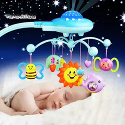Детская погремушка игрушка 0-12 месяцев детская кроватка Мобильная музыкальная кровать колокольчик с небесными звездами погремушки