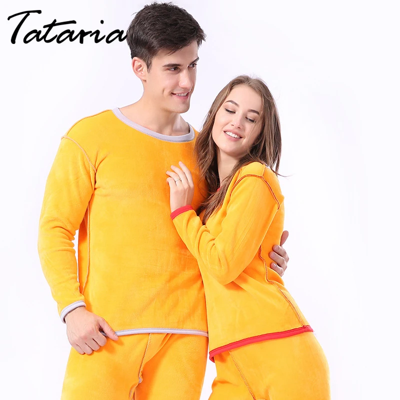 Tataria 2pac зимнее бархатное плотное термобелье для мужчин и женщин, зимние кальсоны, теплые костюмы, женские домашние костюмы с длинным рукавом