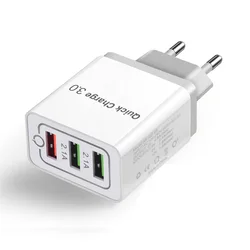 Universal 4 - Port 45W USB Wall Charger with Fast Charge QC 3.0 - EU/US Plug Adapter - EU Charger