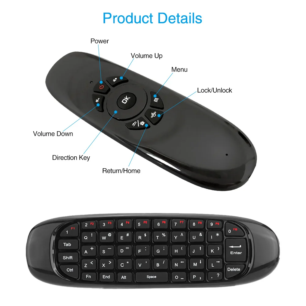 Air mouse Клавиатура teclado пульт дистанционного управления беспроводной для ПК Smart tv android box