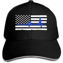 Классическая унисекс Заказная полицейская сердцебиение тонкая синяя линия Дальнобойщик Кепка Простая Регулируемая бейсболка