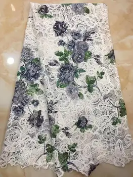 

White African Organza Water soluble Lace Fabric 2019 Hot Sale Nigerian Wedding Dress High Quality Organza French Net Mesh Lace