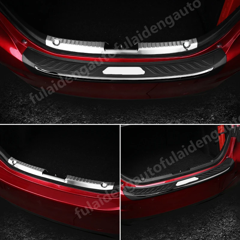 Для Mazda 3 Axela sedan- Встроенная нержавеющая сталь+ внешний ABS багажник бампер педаль протектор Накладка защита