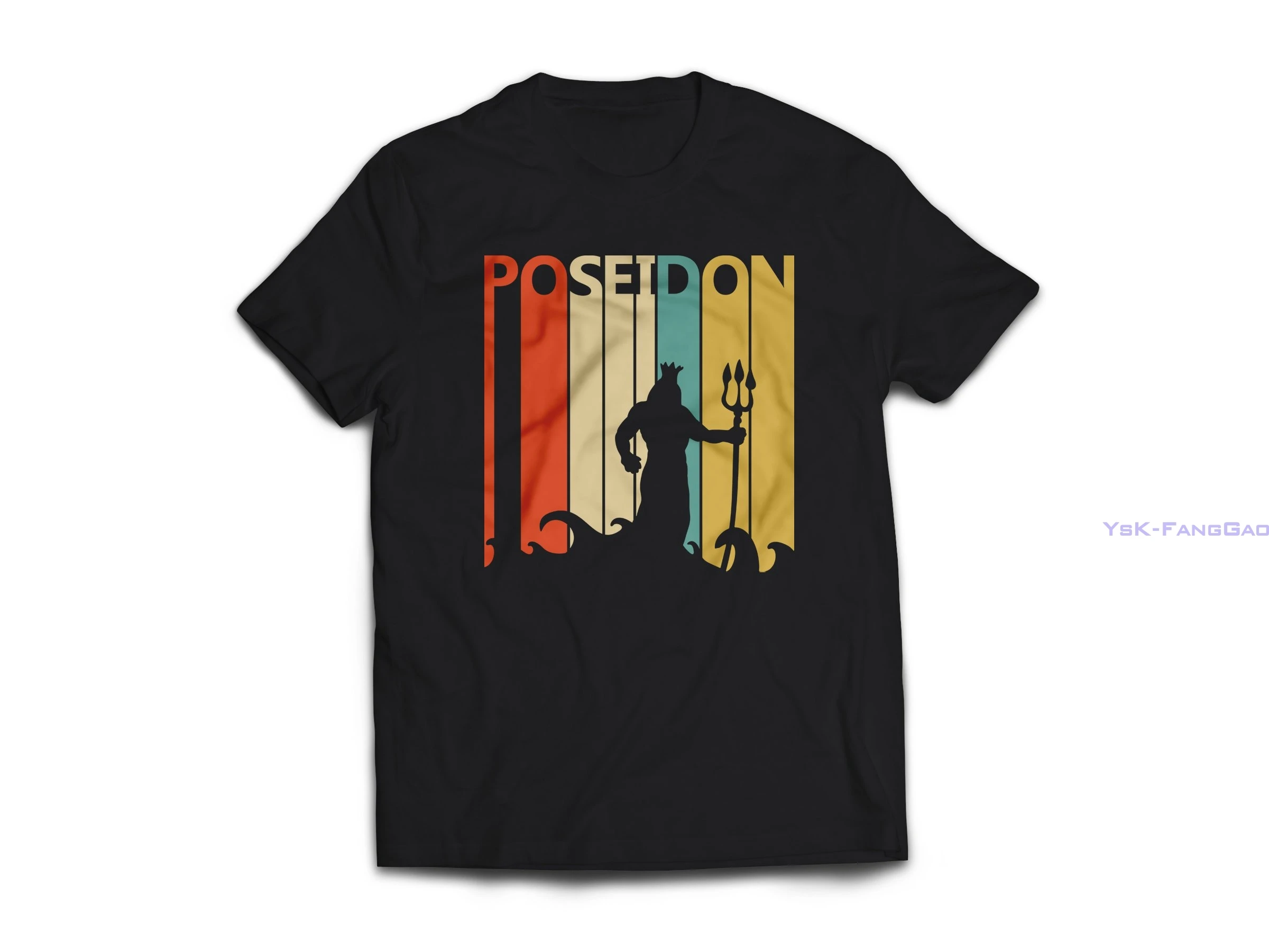 Poseidon, греческий бог, рубашка для мужчин и женщин, винтажная греческая футболка, мифология, подарок, забавная Ретро графическая футболка, футболка, одежда#2554