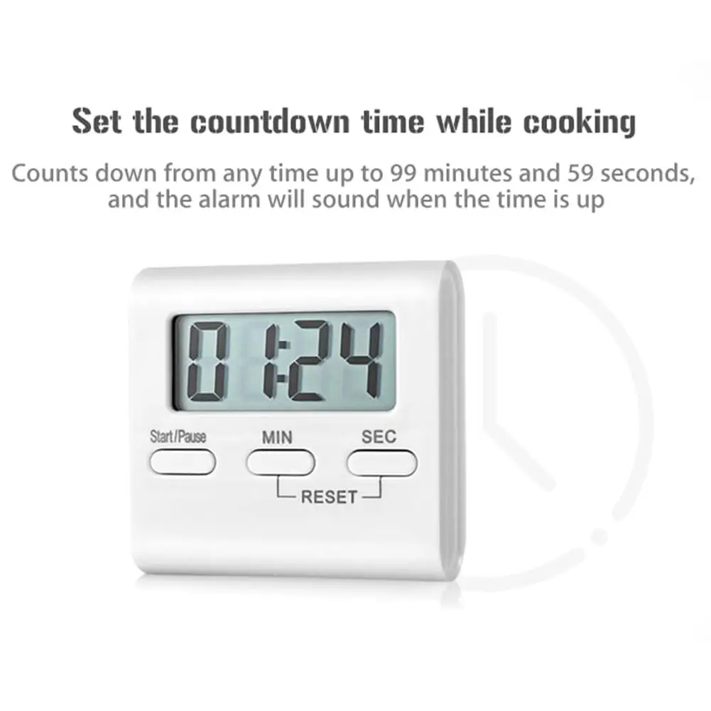 ЖК-дисплей цифровой экран кухонный таймер квадратный для приготовления пищи отсчет до отсчета обратный отсчет приготовления будильник секундомер часы