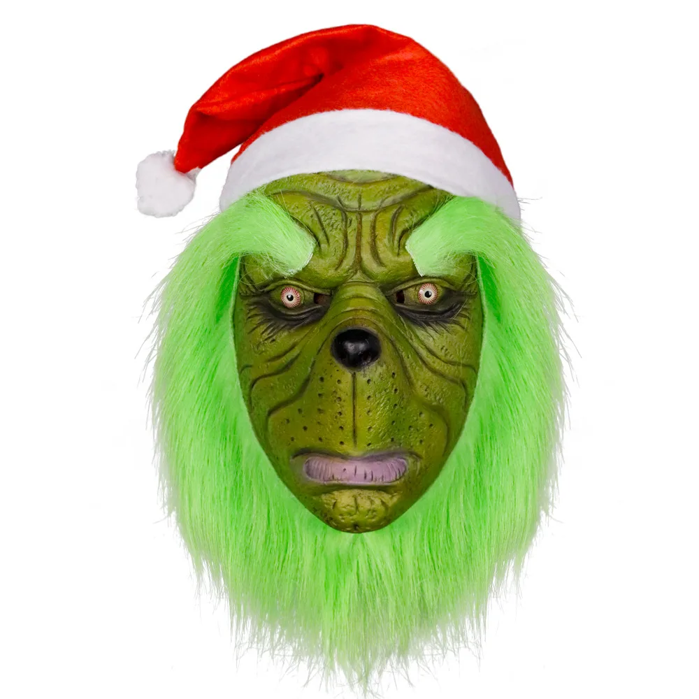 /Grinch/маска унисекс Полный Лицо Латексная Маска Рождество Хэллоуин маски для костюмированной вечеринки реквизит