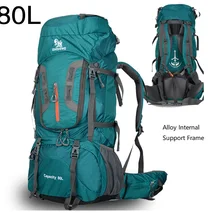 80L большой емкости кемпинг рюкзаки Открытый мешок рюкзак нейлон Сверхлегкий дорожная сумка сплав опорная рама