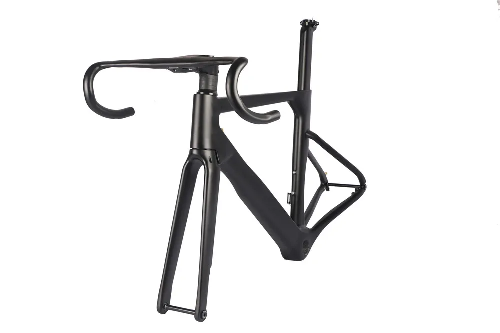 Perfect 2020 Model AEROSIX Carbon Road bicycle Frameset disc brake thru axle bike frame fork seatpost with 5D handlebar 6