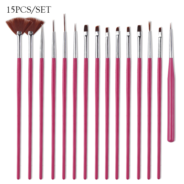 Nail Art Brush Design Tip Painting Drawing Carving Dotting Pen Builder Liner Acrylic Gel UV Polish Tool Manicure