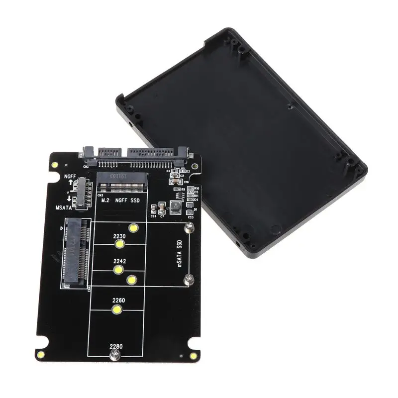 

2In1 MSATA/M.2 NGFF to SATA3 Adapter Card Enclosure Box for 2.5" SSD PC Computer