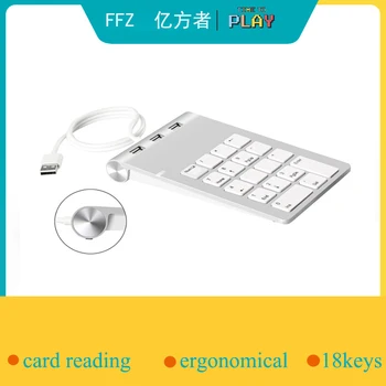 

Premium Wire USB Numeric Keypad with 3 extened reading ports mini small number Keyboard better for Laptop Notebook