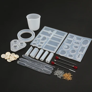 

14pcs/set Silicone Mold DIY Mix Stick Dropper Clasp Jewelry Making Tools Set Epoxy Resin Molds With Drip Pipe Stirring Rod