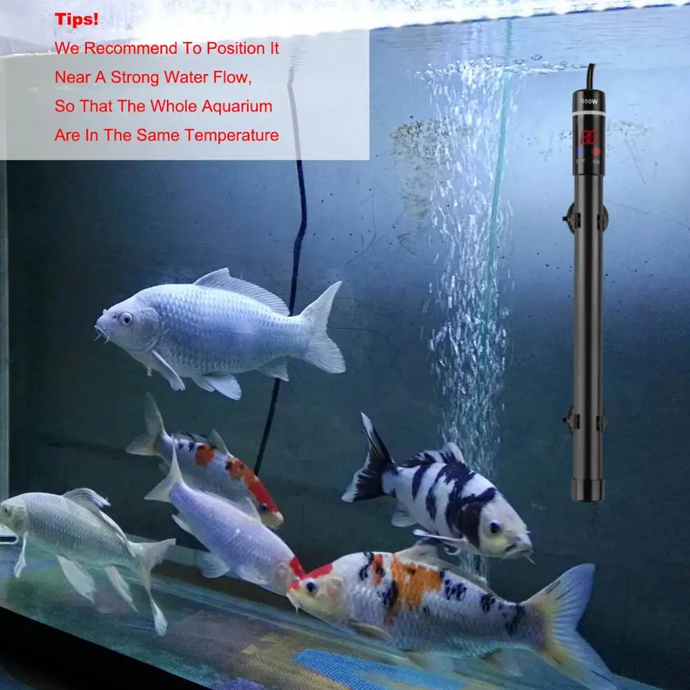 Aquarium Heater With Titanium Submersible Fish Tank Heater Salt Or Fresh Water 10 130 Gallon Led Digital Thermostat Controller Temperature Control Products Aliexpress