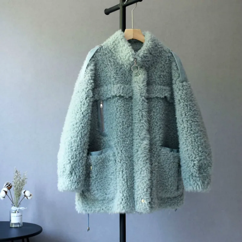 

Real Fur Coat Female 100% Wool Jacket Autumn Winter Coat Clothes 2020 Sheep Shearling Coat Suede Lining Manteau Femme L9035