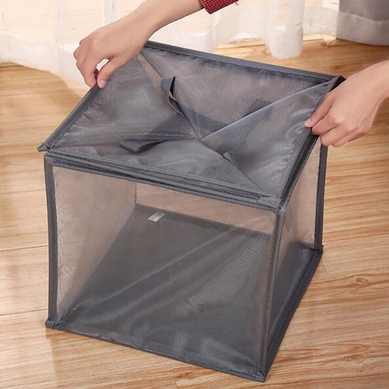 Practical Black Folding Magic Dirty Clothes Blue Underwear Storage Basket Home Daily Necessities Clothes Storage Bag