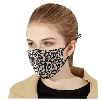 

Adult Face Mask Women Men Leopard Print Adjustable Washable and Reusable Foggy Haze Pollution-proof Face Mask Mascarillas