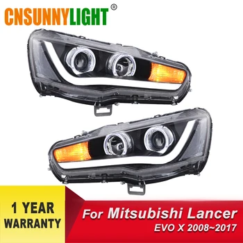

CNSUNNYLIGHT Car Headlight Assembly For Mitsubishi Lancer 2008-2017 Styling LED DRL Turn Signal Projector Lens H7 H1 Plug & Play
