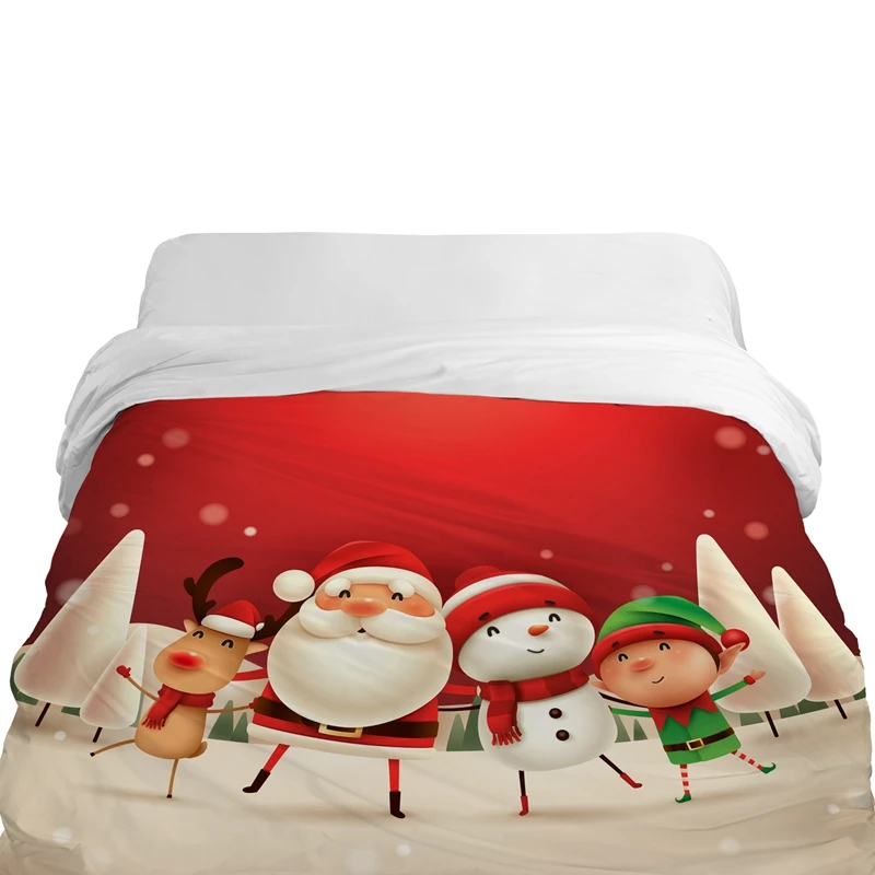 3D мультяшный пододеяльник, одеяло/одеяло 220x240, пододеяльник для детей/малышей, постельные принадлежности Рождество Санта Клаус красный автомобиль