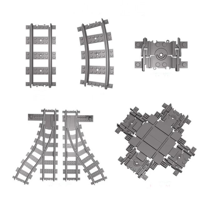 City Trein Soft Track Rail Straight Curved Train Flexible Tracks Rails Building Block Bricks Model Compatible All Brands Train 1