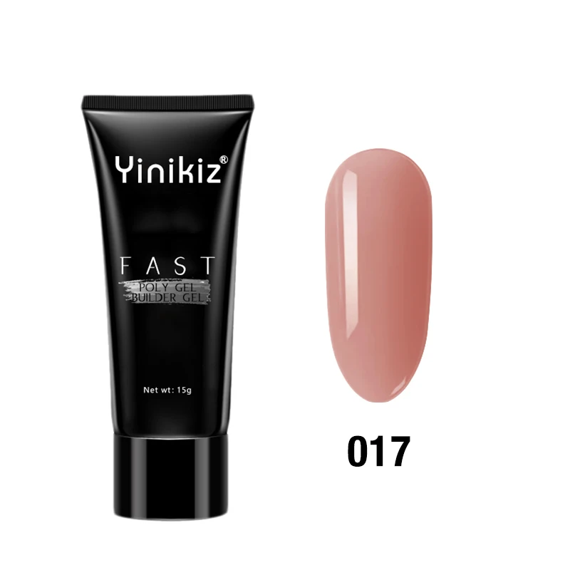 Color-017 Yinikiz стойкий полигель для быстрого наращивания, камуфляжный Светодиодный УФ-полигель, впитывающий клей, накладные ногти - Цвет: Color-017